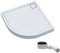 AQUABAD Duschwanne/Duschtasse | Komplettset Finca mit LeakProtect Technologie Smooth White 80x80cm R55 Viertelkreis | inkl. Ablaufgarnitur/Siphon