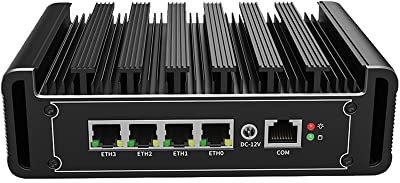 Dozlzyp 4 Port i226 2.5G Firewall Micro Appliance, 4K Fanless Firewall Mini PC Celeron J4125, HDMI, DP, 4xUSB, AES-NI VPN Router Support pfsense Openwrt, WiFi Slot, Barebone