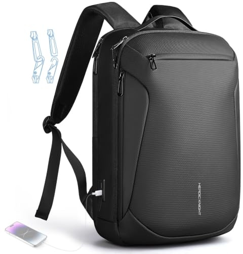 hk Business Rucksack Herren 15,6 Zoll Laptop Rucksack Schlank | Abschließbarer Reißverschluss, Wasserabweisender Arbeitsrucksack mit USB-C- und USB-A-Ladeanschluss 25L für Reise Alltag Uni