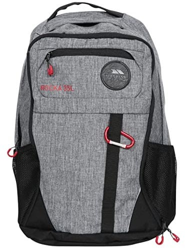 Trespass Rocka, Grey, Backpack 35L with 2 Shock Proof Compartments, Grey