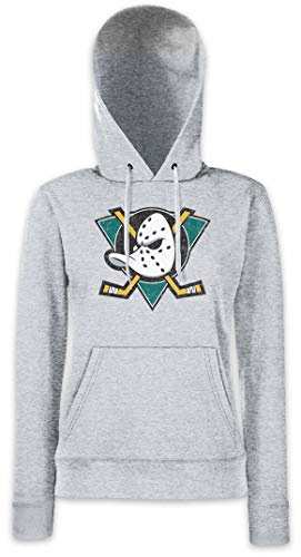 Urban Backwoods Ducks Hockey Donna Felpe con Cappuccio Hoodie Grigio Taglia S