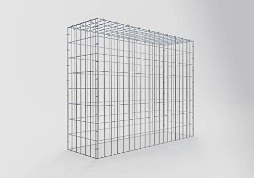 GABIONA Gabion de culture type 3 carré, maillage 5 x 10 cm, profondeur 30 cm, gabion 100 x 80 x 30 cm (L x H x P), anneau en C