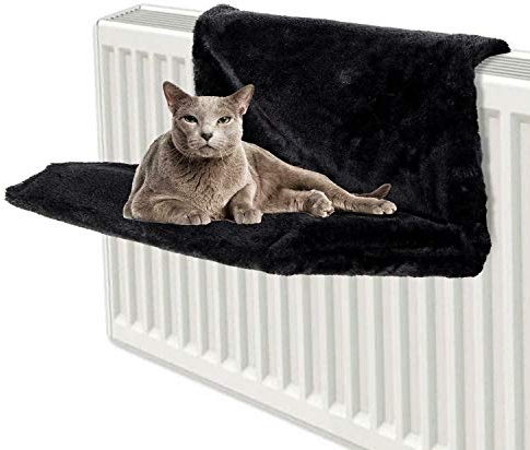 Animal Hanging Radiator Bed | Fleece Basket Cradle Hammock | Strong and Durable Metal Frame | Warm and Cosy | Soft and Luxurious | Collapsible | Machine Washable Plush | SIZE H30cm xW46cm xD25cm
