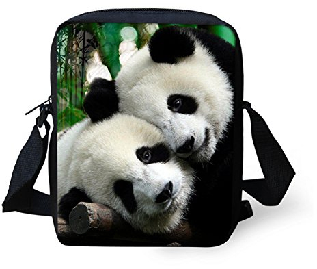 Belidome Kleine Umhängetasche für Damen und Kinder, niedliches Tiermotiv, panda, Einheitsgröße