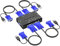 Yinker VGA KVM Switch 4 Porte VGA KVM Commutatore per Tastiera Mouse Altoparlante USB con Cavo KVM