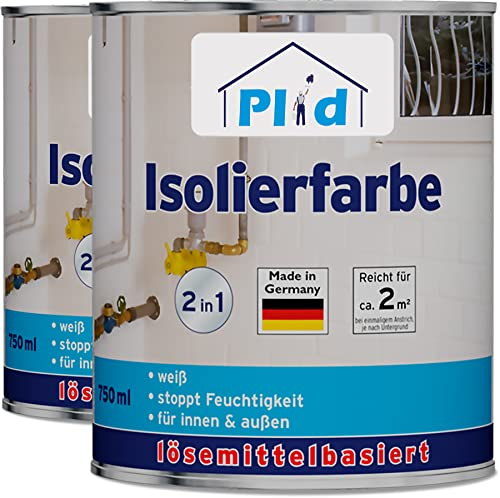 Plid LH Peinture isolante de qualité supérieure - Couleur nicotine - Blanc - 1,5 l