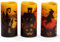 THE TWIDDLERS - Set of 3 Real Wax Flameless Halloween Candles – LED Battery Operated Flickering Pillar Candles for Spooky Indoor & Outdoor Halloween Decor