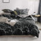 Luofanfei Bettwäsche Marmor 135x200 4 Teilig Schwarz Weiß Wendebettwäsche Moderne Muster Bettbezug Set Microfaser Bettwäsche Paare Set 135x200 cm und 2 Kissenbezüge 80x80cm mit Reißverschluss