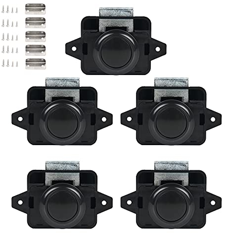 KUEZCVYA Keyless-Schrank Pull Lock, 5 Stück Möbelschlosser Schloss für Wohnmobil Caravan Van Cabinet Door, Schwarz