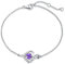 FANCIME Armband Damen 925 Sterling Silber Weiß Gold Februar Geburtsstein Armbänder mit Natürlicher Amethyst Frauen Schmuck Geschenk für Valentinstag Verlobung Geburtstags Muttertags Weihnachten
