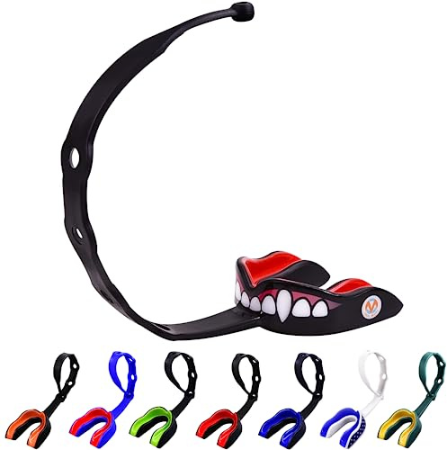 Oral Mart Jugend mit Riemen Vampirzähne Logo (Schwarz/Rot)