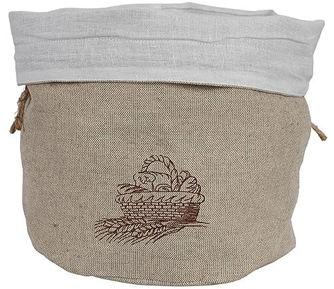 Noblelinen Brotkorb Brötchenkorb Brotbeutel Leinen Brotsack Leinen - Brotbeutel Aufbewahrung Frischhalten Leinenbeutel Für Brot Brötchen - Brotkasten Brotaufbewahrung Brotbox Bio Eco Natur (Korb)