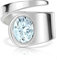 Materia Verstellbarer Ring Silber 925 Damen mit Blautopas Stein SR-18-54