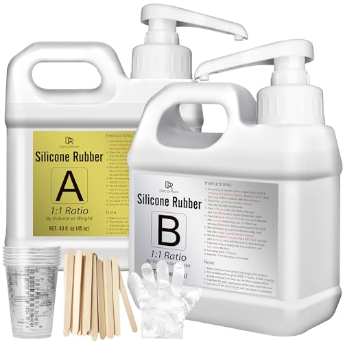 Flüssiges Silikon - 90oz Abformsilikon mit Pumpen für Silikonform Herstellunz - Elastisches Einfaches 1: 1 Verhältnis Silikon Kautschuk für DIY Harzformen, Seifenform, Kerzenform, Gießen, Basteln