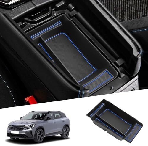 SHAOHAO Compatibile con Renault Austral/Espace Vl/Rafale 2022 2023 2024 2025 console centrale bracciolo portaoggetti accessori bracciolo centrale organizer vassoio Accessori Austral（Blu）