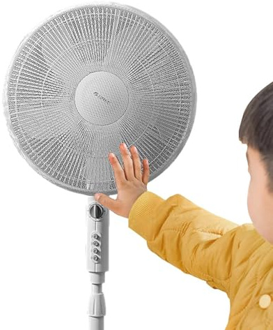 Lüfterschutzabdeckung für Kinder, Standventilator-Mesh-Abdeckung, Stand-Up-Rundventilatorabdeckung, Lüfterabdeckung für Kindersicherheit, Cartoon-Ventilator-Staubschutz für Zuhause
