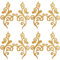 GORGECRAFT 5 Paar Blumen-Stickerei-Applikation Metallisch Blumenmuster Boho-Ethno-Stil Zum Aufnähen Und Aufbügeln Kranz-Aufnäher Blumenwirbel Bestickte Applikationen Für DIY-Näharbeiten Gold