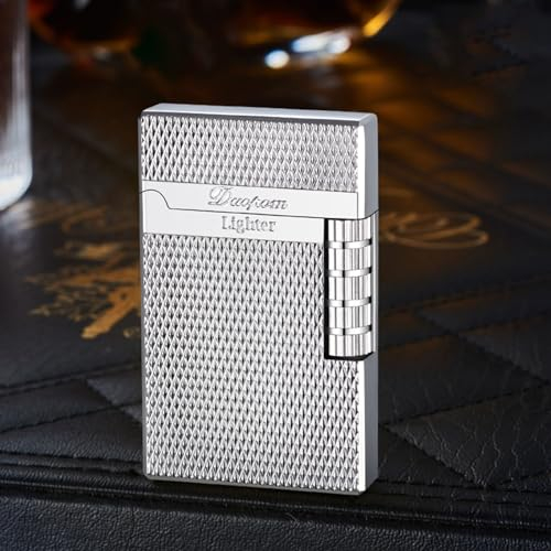Feuerzeuge for Männer, Vintage-Feuerzeuge, altes Feuerzeug, Klappfeuerzeug, Feuerzeuggeschenke for Männer, for Feuer/Zigaretten, Kerzen(Color:Silver 1)