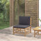 Juroupi Garten-Mittelsofa mit Dunkelgrauen Kissen Gartensofa Lounge Sofa Gartenlounge Balkon MöBel Garten MöBel DraußEn Bambus