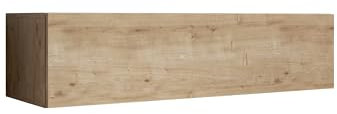 MB Muebles Bonitos, Mueble TV Colgante Aitana M1 para Salón Moderno, Mueble Modular Suspendido en Pared, Puerta de PVC Mate, Estructura Melamina Mate, Color Roble, 120x30x40 cm