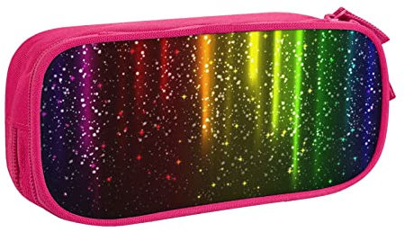 YFSGDLBN Trousse à crayons de grande capacité avec imprimé arc-en-ciel fluo, rose, Taille unique, Pochette à monnaie
