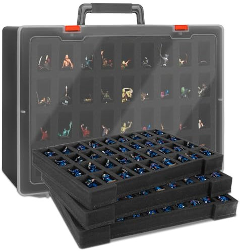 Miniature Storage Sturdy Carrying Figure Case Age 4+, 108 Slot Miniature Hard Shell Carrying Case Compatible with Warhammer 40k, Dungeons & Dragons and More (Black)