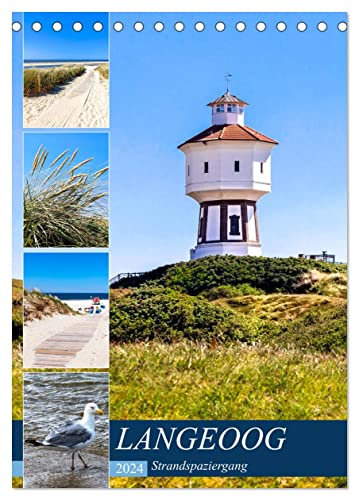 LANGEOOG Strandspaziergang (Tischkalender 2024 DIN A5 hoch), CALVENDO Monatskalender: Sehnsucht nach der Insel (CALVENDO Natur)