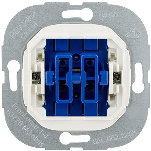 REV TECHNIK, Wechsel/Wechselschalter, 230VAC, 50Hz, 10A, 100W, Unterputz, blau