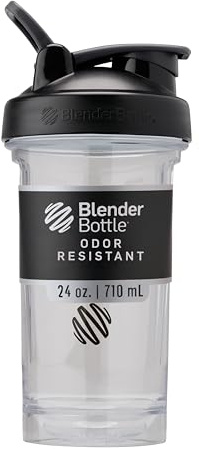 BlenderBottle Shaker Bottle Pro Series Perfect for Protein Shakes and Pre Workout, 24-Ounce, Black/Clear