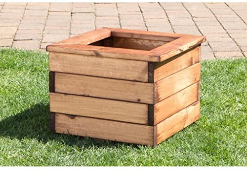 Charles Taylor Macetero cuadrado de madera para jardín, 41 cm