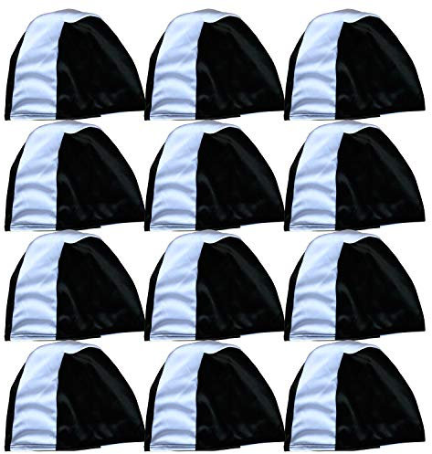 2 Unidades de Gorros de natación de poliéster para Adultos y niños, Color Black&White, tamaño Adulto