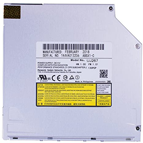Panasonic UJ267 UJ-267 6X BD-R BD-RE DL TL BDXL Graveur Blu-ray 8X DVD+-R CD-RW pour ordinateur portable Lecteur optique SATA 9,5 mm