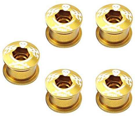 Inzopo Kurbelgarnitur-Schrauben für Rennräder, Kurbelarmschrauben, Fahrrad-Kettenblatt-Kurbelschrauben, Gold, 5 Stück