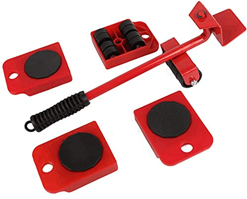 Furniture Lifter Mover Tool Set and 4 pcs 3.9x3.15 Furniture Slides Kit, Furniture Move Roller Tools, 360 Degree Rotatable Pads, Suitable for Sofas, and Refrigerators