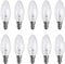 10 x Clear Candle Small Edison Screw Cap SES E14 Lamp Light Bulbs 25W, 25 Watt, 10 Pack Candle Bulbs Dimmable, Warm White 2700K, Screw in Edison Light Bulbs E14, Energy Efficient, Energy Saver
