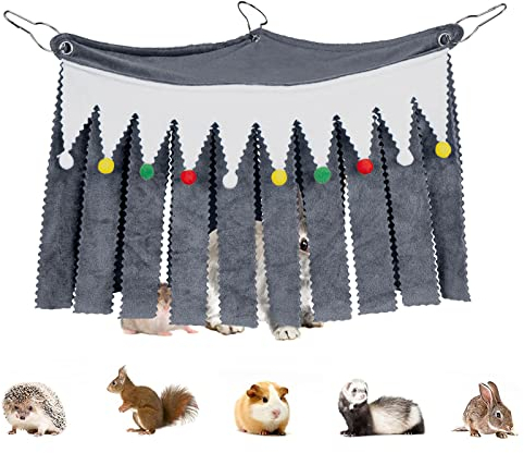 Linkidea Käfigeckversteck für Meerschweinchen, Kaninchen, Frettchen, Chinchillas, Rennmäuse, Igel, Kleintiere, Lebensraumdekoration (grau)