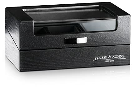 HEISSE & SÖHNE SEIT 1976® Uhrenbox Oxford 3 - Dark Oak Uhrenbox für 3 Uhren - Schwarz
