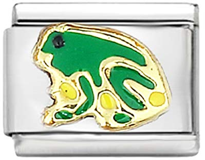 AKKi jewelry Italian Charms für Armband Classic glieder Italy Charm, Silber Gold Edelstahl Links Kult Blume Tiere Herz für Basisarmband Glänzend matt Farbe kompatibel mit Original Strass Wert #10