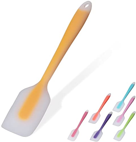 Silicone Spatula, Spatulas for Cooking 450°F Heat Resistant Seamless Rubber Spatulas Non-Stick Silicone Kitchen Utensils for Cooking, Baking and Mixing, Dishwasher Safe (Yellow)
