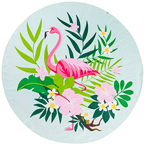 Dedoles Handtuch Unisex Damen Herren Badetuch Baumwolle Strandtuch viele lustige Designs Geschenk auch für Sauna Spa Yoga Schwimmbad, Farbe: Tropischer Flamingo