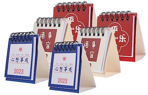 Ciieeo 6st Kalender 2023-2024 Mini-jahreskalender Adventskalender Desktop-flip-kalender Kleiner Kalender 2024 Mini-stehkalender Standkalender Bürobedarf Jahrgang Haftnotiz Papier Student