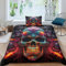 AYSUM Kinder Bettwäsche 135x200 Totenkopf, Skeleton Bettbezug Gothic Stil, Totenkopf bettwäsche 135 200 Single, Gothic Bettwäsche Set 135x200cm Schwarz