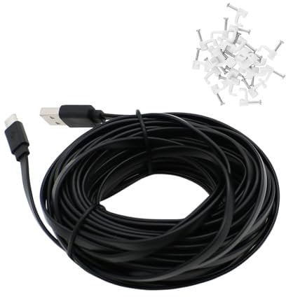PDEEY USB C Extension Cable 25 FT for Outdoor Camera, Waterproof Charger Cord
