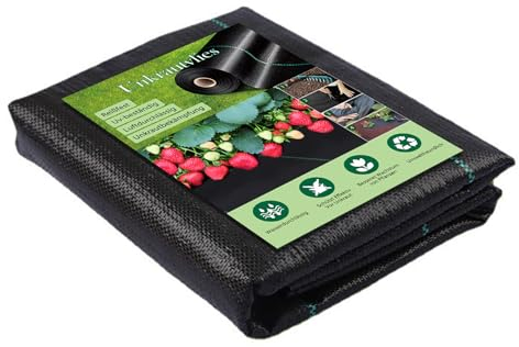 X-shuan Unkrautvlies, Gartenvlies wasserdurchlässig, Unkrautfolie 90g/m², Unkrautflies für Garten mit UV-Stabilisierung, Mulchfolie – 1m x 10m