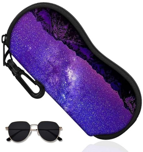 EOUIAV Occhiali da Sole Custodia Morbida,Astuccio Portatile a Cerniera di Neoprene Morbido con Clip da Cintura,Accessori Gancio, per Occhiali, Montature, Cosmetici, Chiavi, Penne, Schede, ECC.