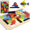 3D-Holzpuzzles 40 Bunte Bausteine Tetris Spiel für Kinder ab 3 Jahre und Erwachsene 22667