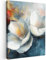 MuchoWow© Cuadros Decoracion Salon Modernos 30x40 cm Lienzos de Fotos Pared Wall Art Lienzo Decoração Cuadro de salones Flores - Blanco - Oro - Arte - Abstracto