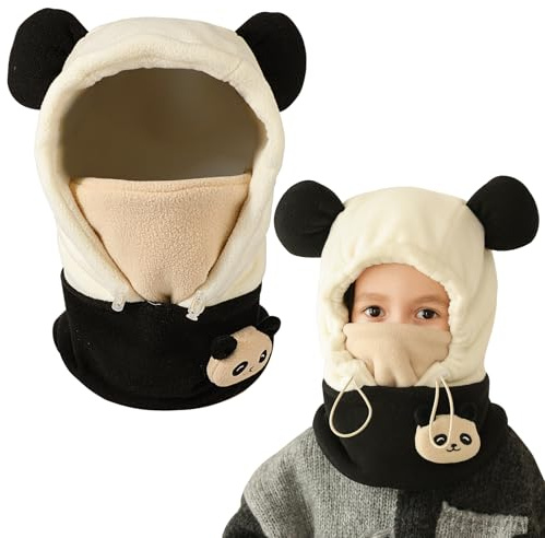 AYPOW Cagoule d'hiver Thermique Enfants, Cagoule Enfant Polaire Tour de Cou Chapeau Hiver Chaud Cache Cou Cache Oreilles Bonnet Ski Balaclava Animal, Enfant Cagoule Hiver Bonnet Garçon Chaud Polaire