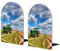 Serre-livres en forme de tracteur sous ciel bleu et nuages blancs pour étagères, serre-livres et organisateur de bureau, bloque-livres pour livres/films