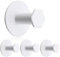 SAYAYO Self Adhesive Hooks, Strong Sticky Hook for Hanging, Stainless Steel Stick on Towel Coat Hooks for Back of Door, Bathroom, Kitchen, No-Nails, 4 Pack, White